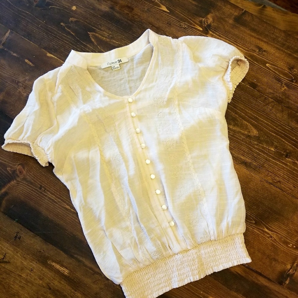 Forever 21 cream boho style top